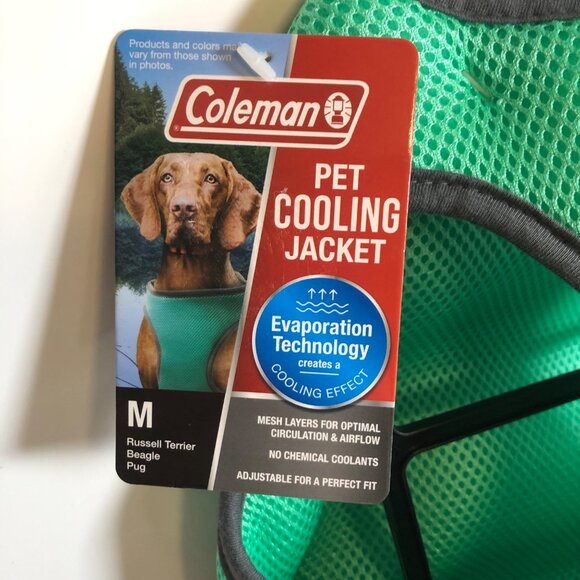 Coleman Pet Cooling Jacket Size Medium Adjustable Fit Dogs Leash Hole Access NEW - Picture 2 of 4
